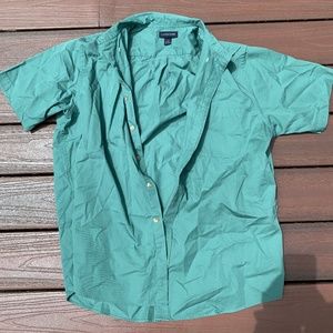 Lands' End Nautical Green Button Down Shirt